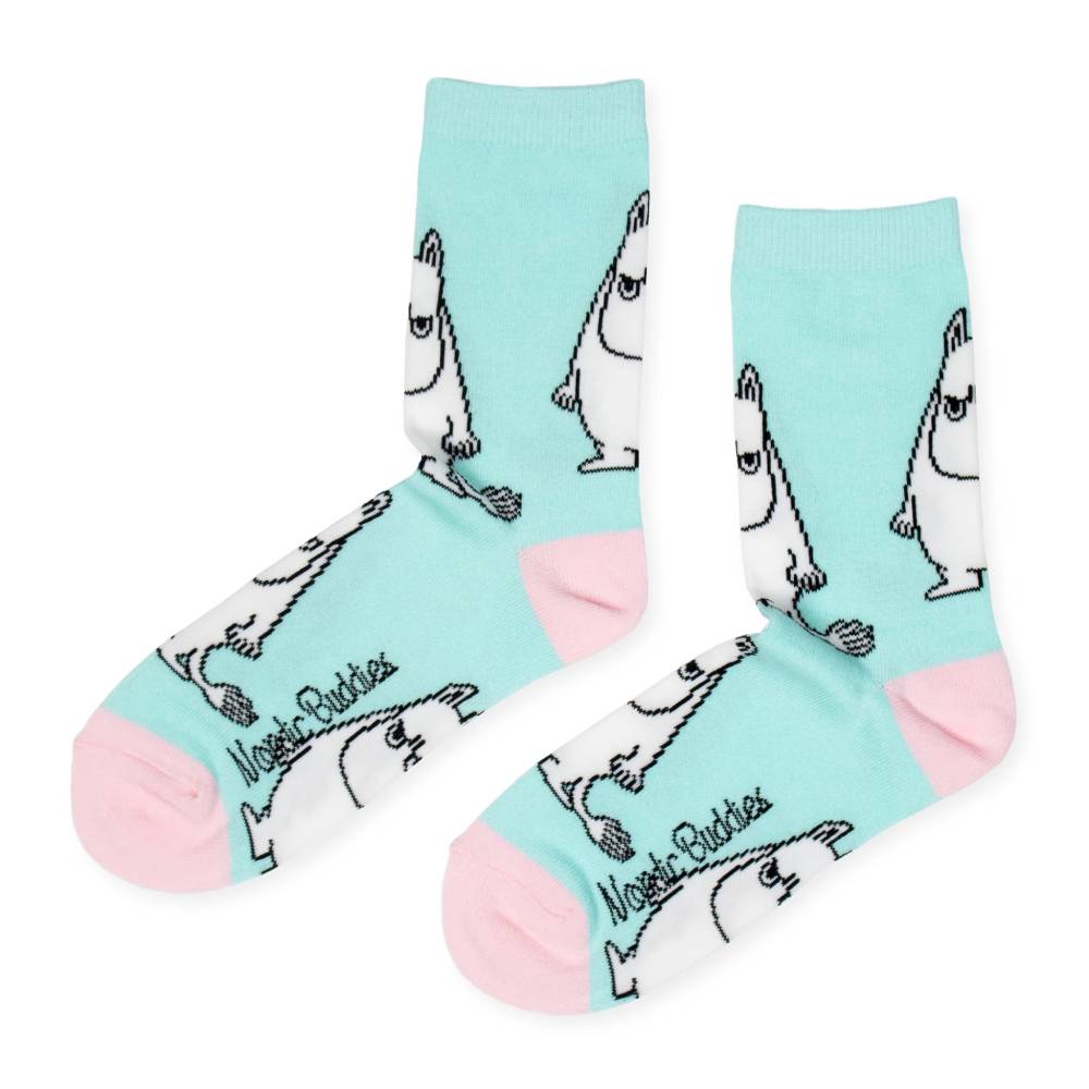 Angry Moomintroll Socks Turquoise 36-42 - Nordicbuddies | Moomin Shop US