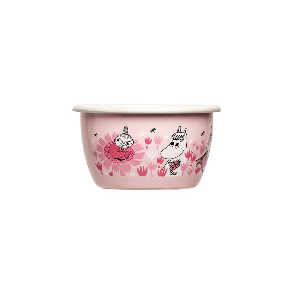 Moomin Enamel Bowl Friends Pink 10 oz - Muurla