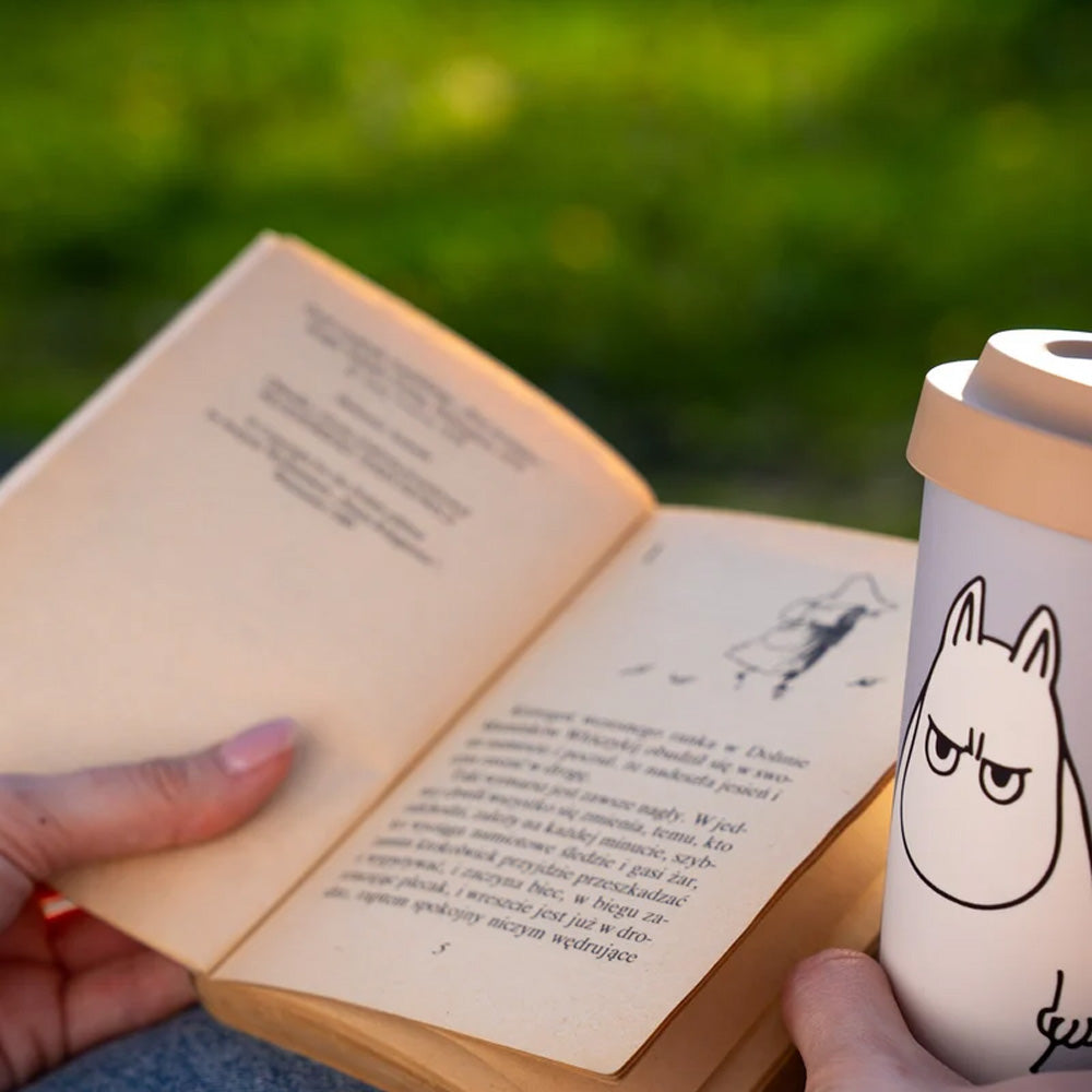 Moomintroll Angry Take away Mug Grey - The Official Moomin Shop