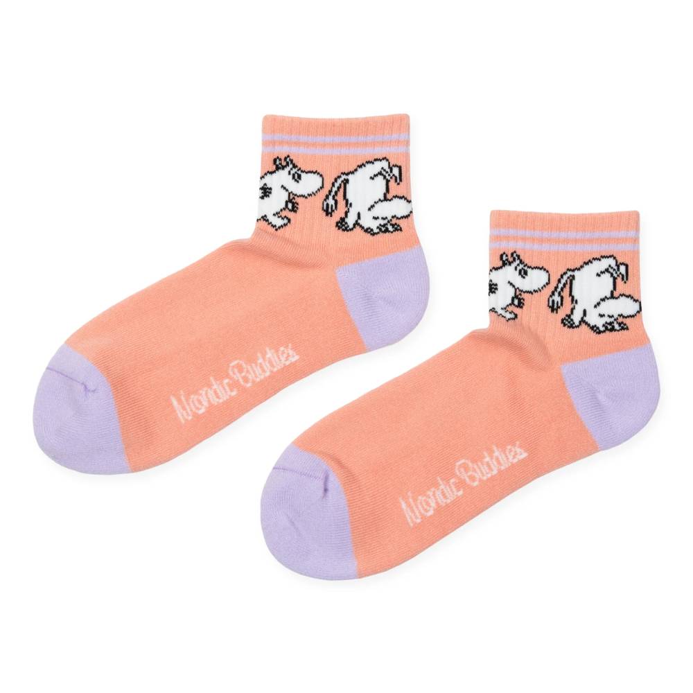 Moomin Retro Ankle Socks Coral 6-11.5 - Nordicbuddies | Moomin Shop United States