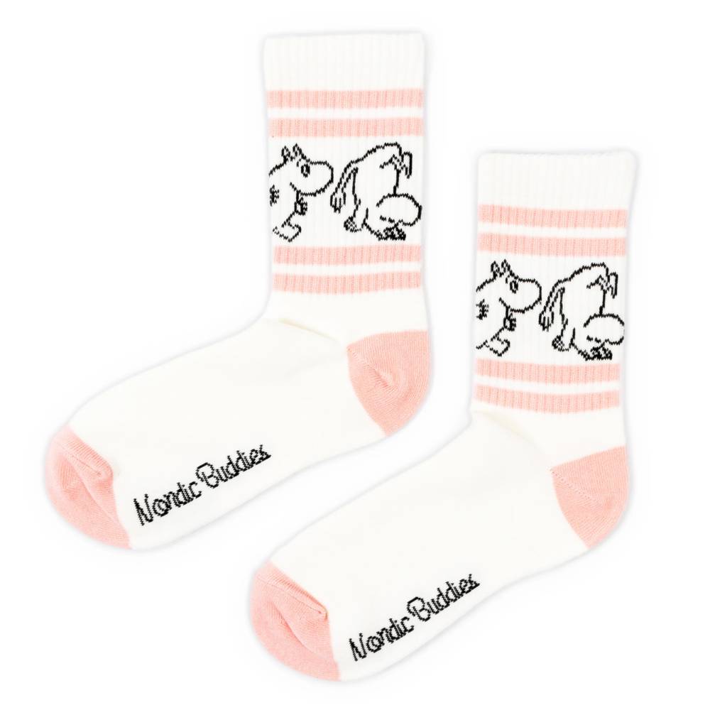 Moomin Retro Socks White/Pink 6-11.5- Nordicbuddies