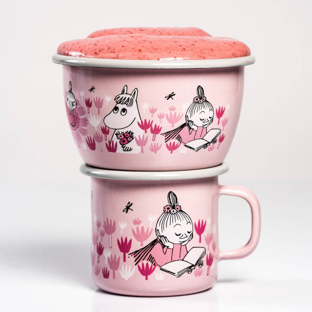 Moomin Enamel Bowl Friends Pink 10 oz - Muurla