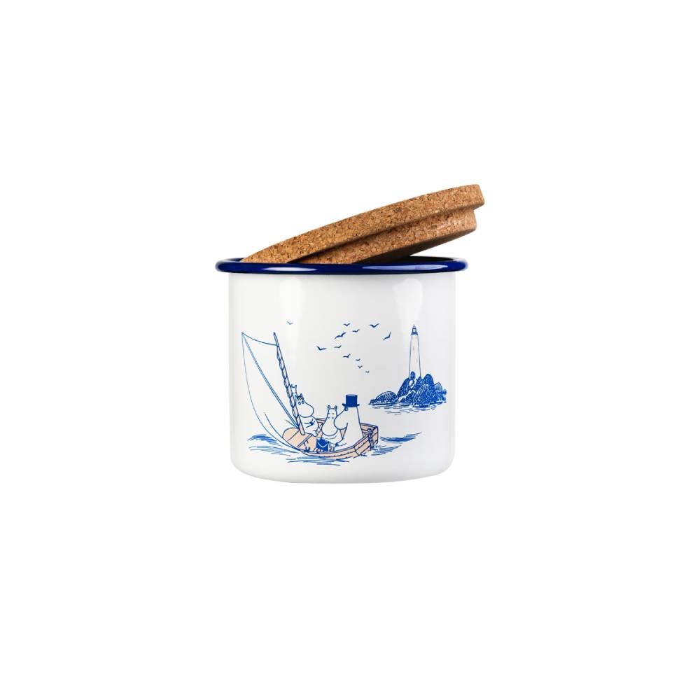 Sailors Enamel Jar with a lid 44 oz - Muurla