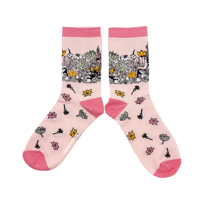 Moomintroll & Snorkmaiden Pink Love Socks