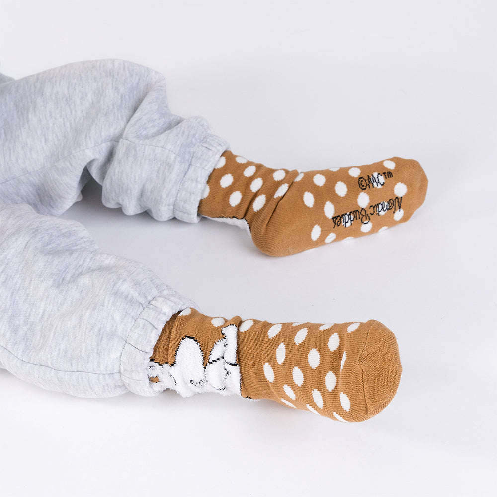 Moomintroll Fluffy Kids Socks 28-31 Brown | Moomin Shop United States