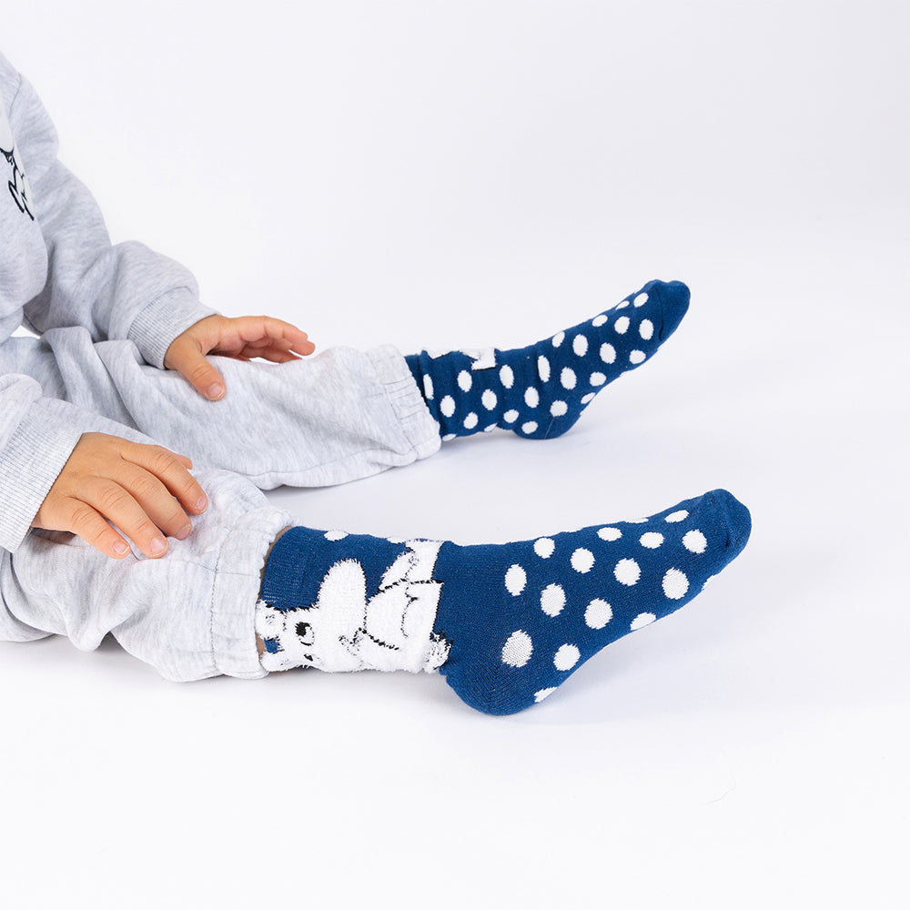 Moomintroll Fluffy Babies Socks Darkblue - The Official Moomin Shop