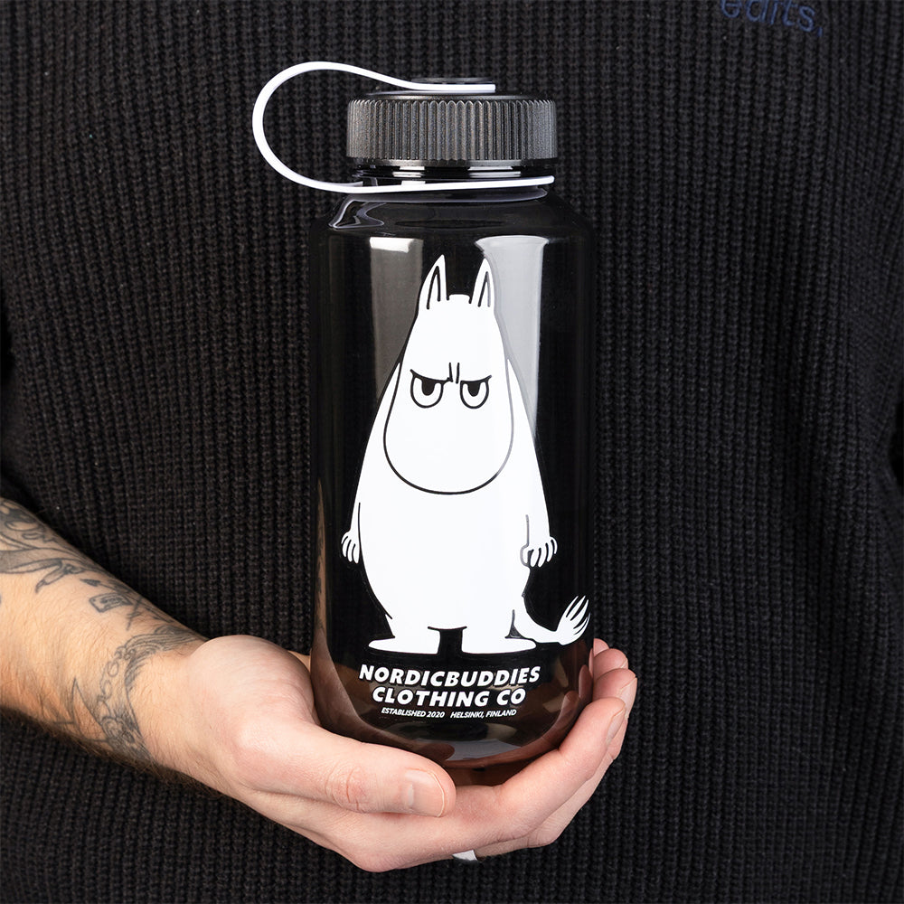 Moomintroll Angry Everyday Water Bottle 960ml Black - The Official Moomin Shop