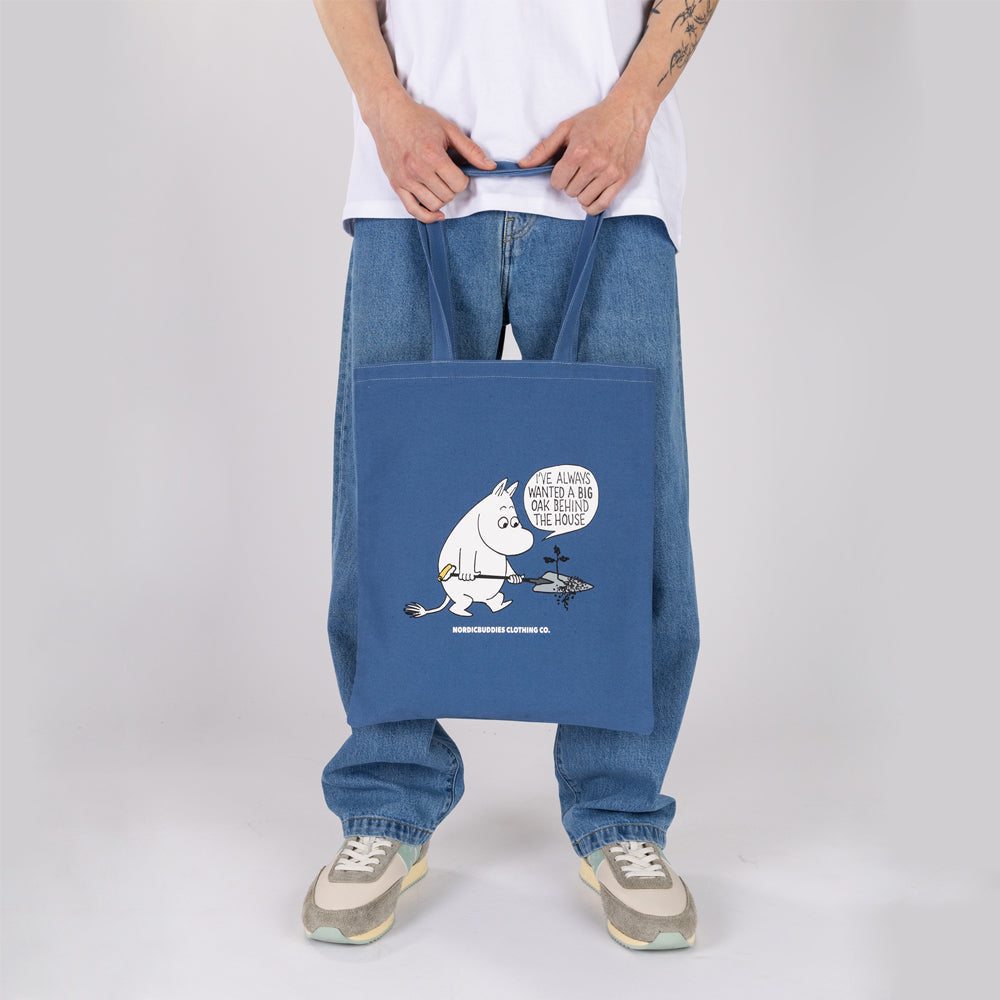 Moomintroll Gardening Tote Bag Blue - The Official Moomin Shop