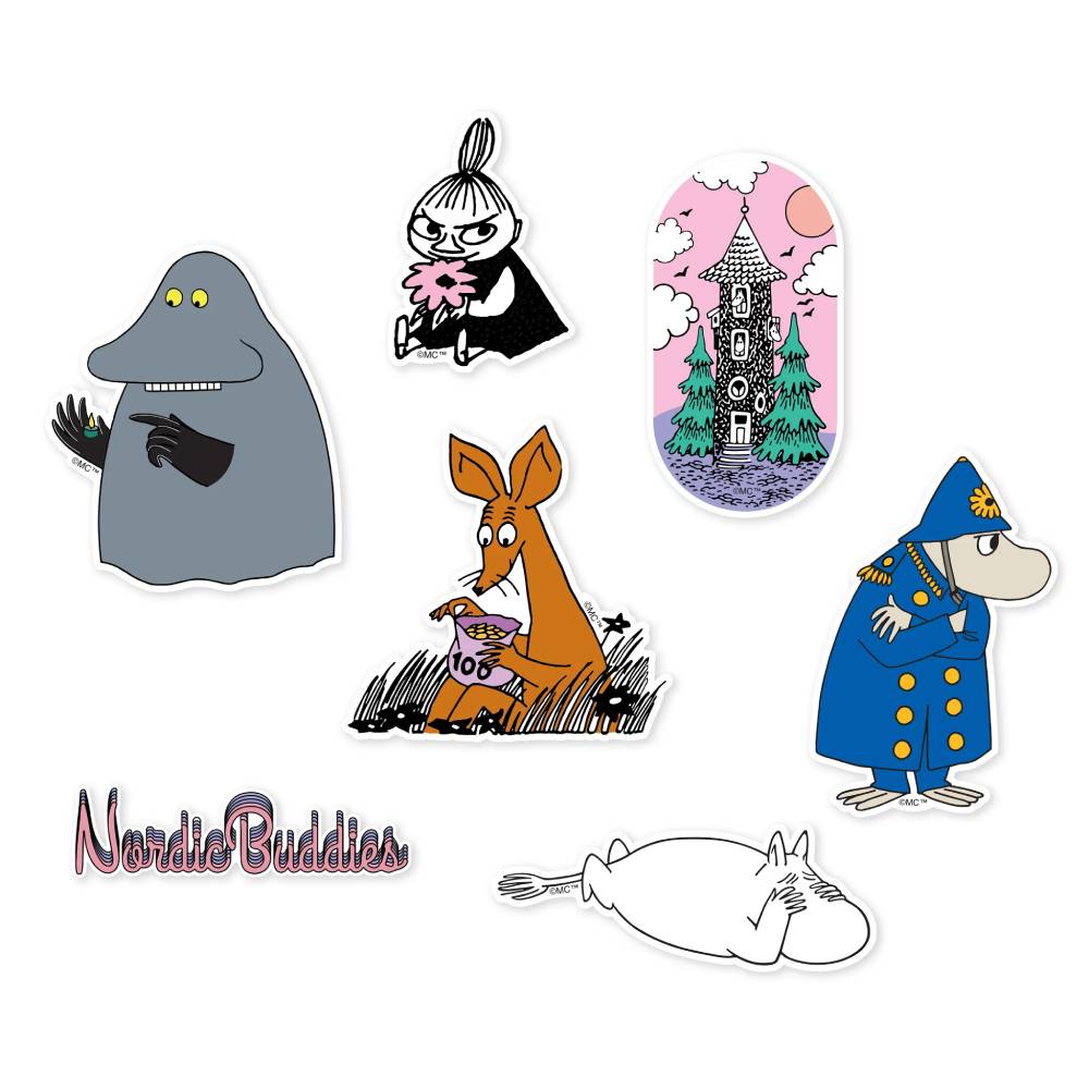 Moomin Stickers 6-set Blue - Nordicbuddies