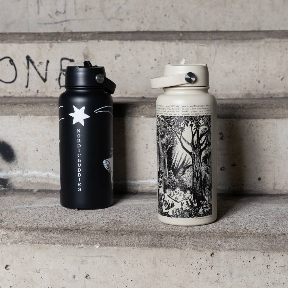 Moomin Comet Thermal Bottle 1L Black - The Official Moomin Shop