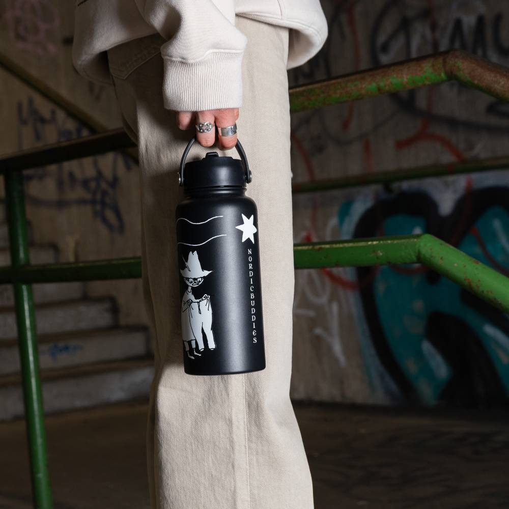 Moomin Comet Thermal Bottle 1L Black - The Official Moomin Shop