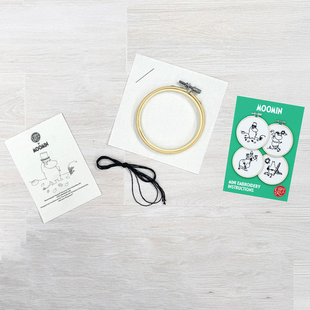 Moominpappa&#39;s Seashell Discovery Mini Embroidery Kit - The Crafty Kit Company