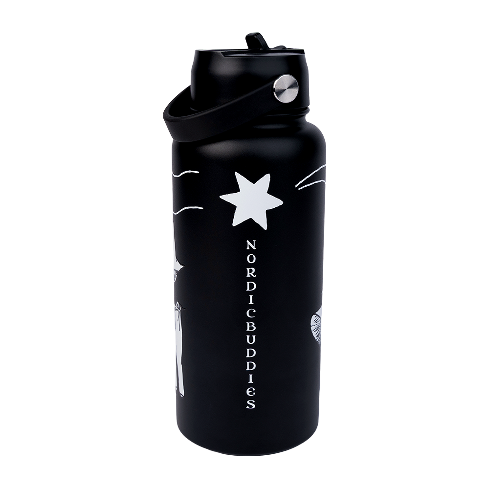 Moomin Comet Thermal Bottle 1L Black - The Official Moomin Shop