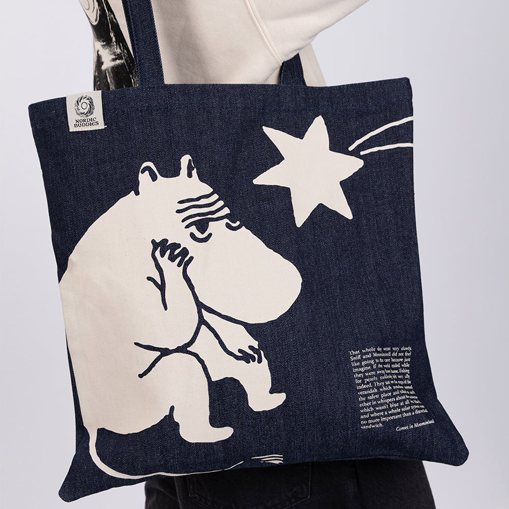 Moomin Comet Tote Bag Denim Blue - The Official Moomin Shop