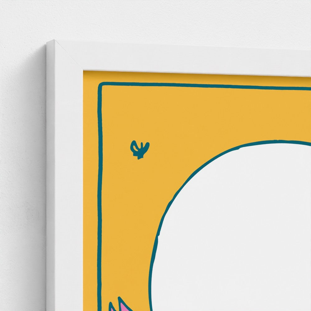 Moomin Butt Floral Fine Art Framed Print