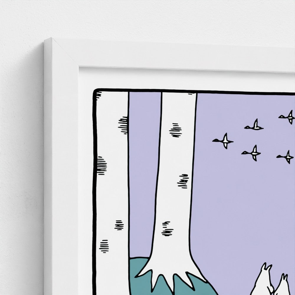 Moominvalley Scenic Bridge Square Fine Art Framed Print