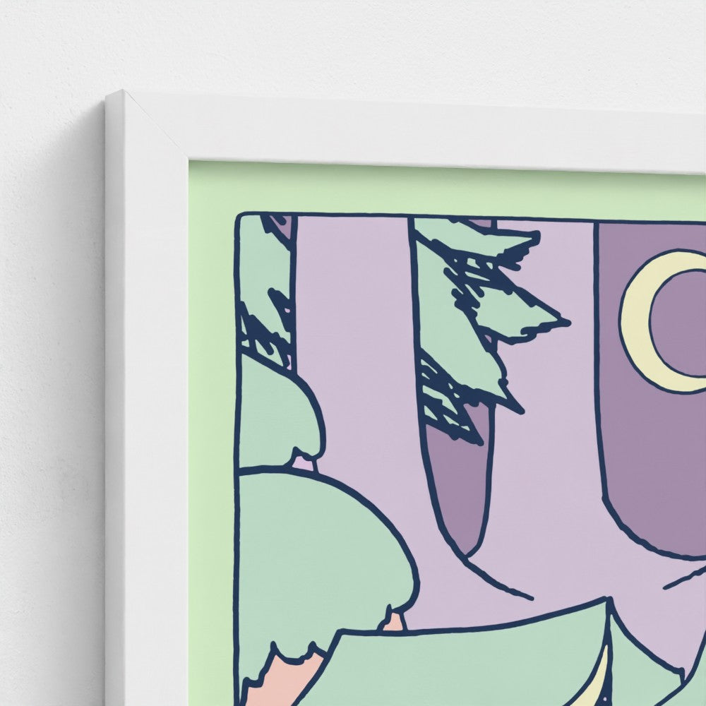 Snufkin Camping Fine Art Framed Print