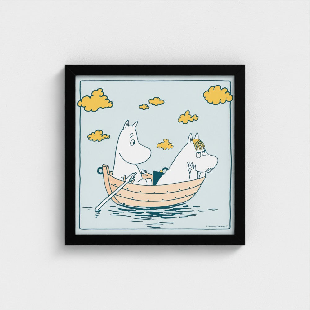 Moomintroll & Snorkmaiden Grumpy Sailing Fine Art Framed Print