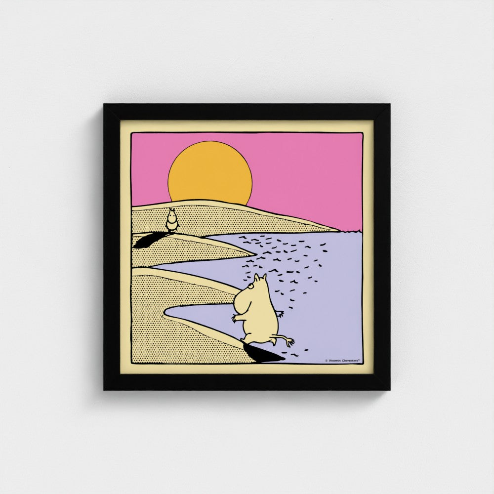 Moomin Beach Sunset Fine Art Framed Print