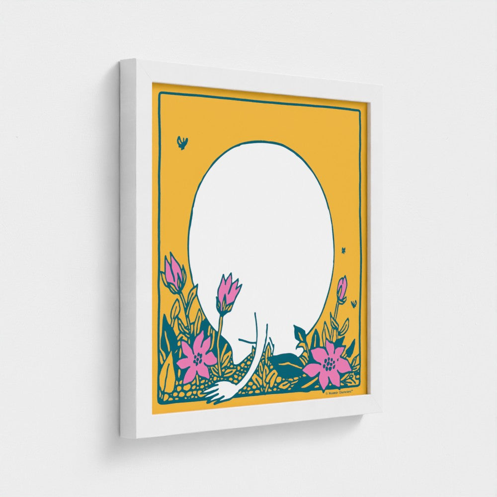 Moomin Butt Floral Fine Art Framed Print