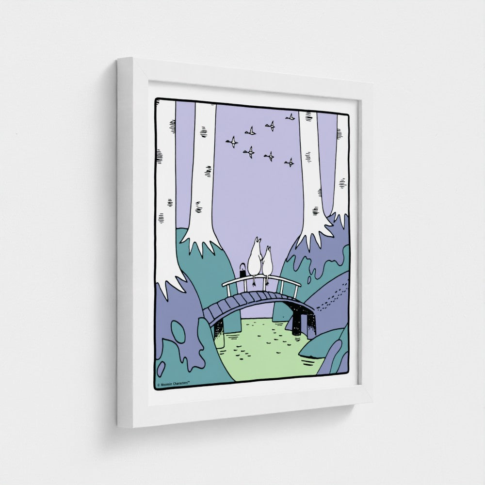 Moominvalley Scenic Bridge Square Fine Art Framed Print