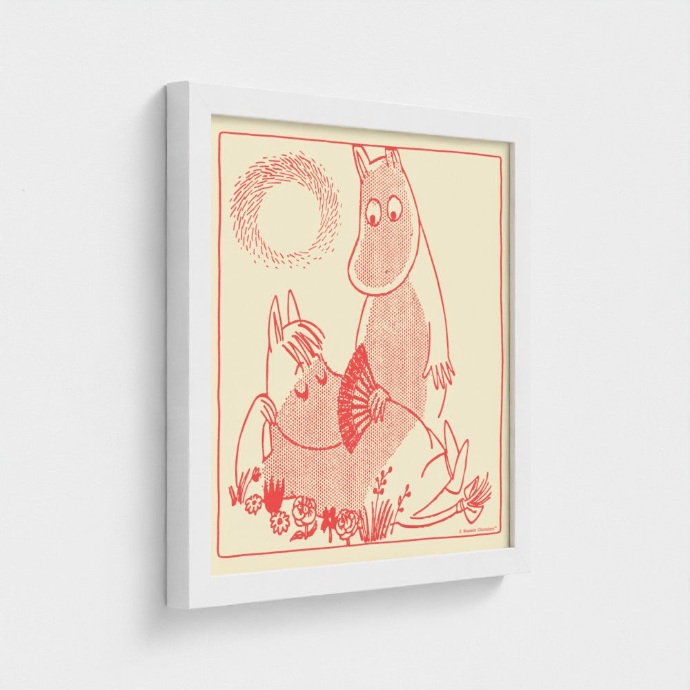 Moomintroll & Snorkmaiden Romance Fine Art Framed Print