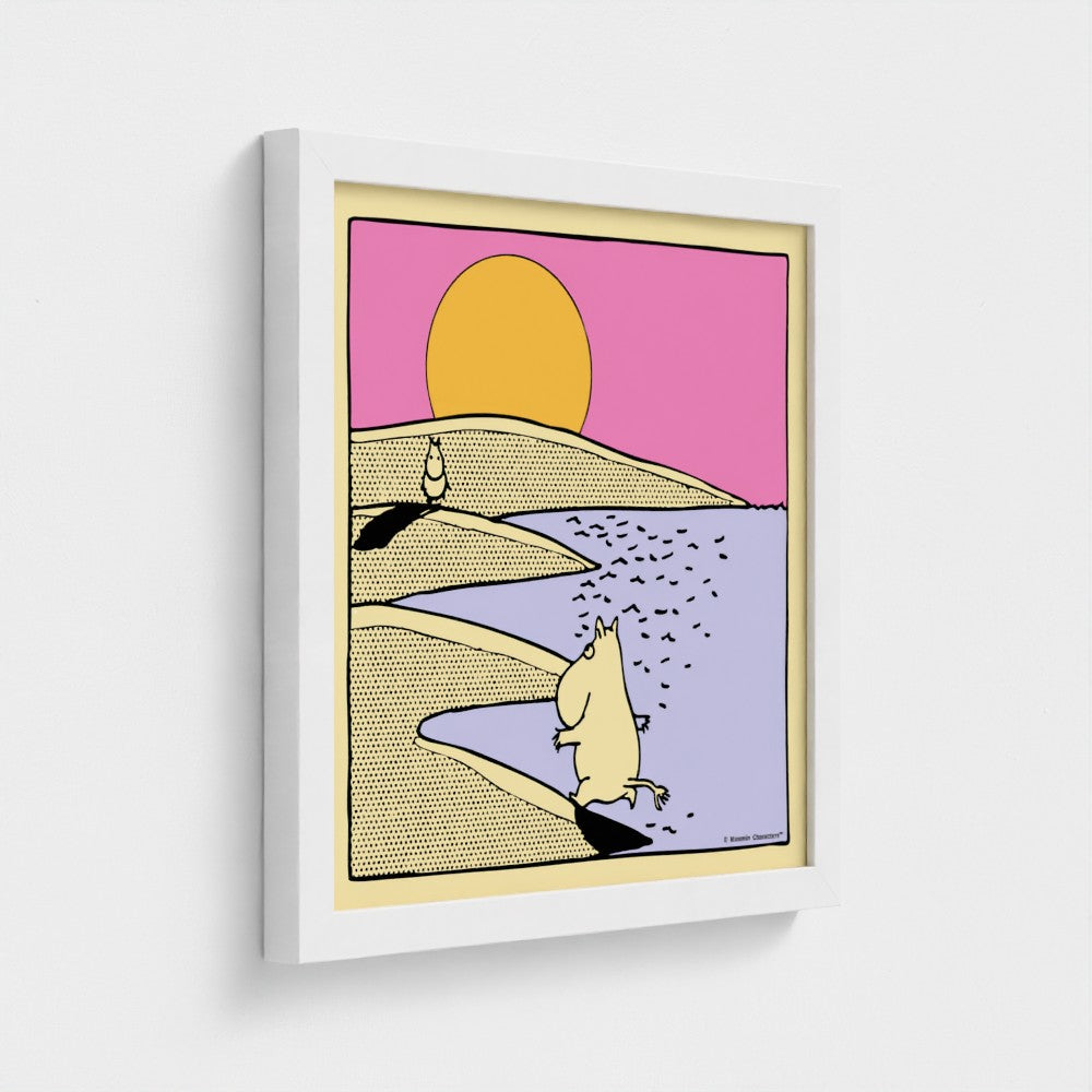Moomin Beach Sunset Fine Art Framed Print