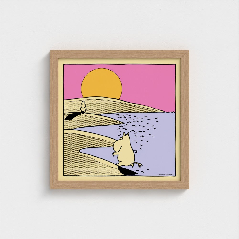 Moomin Beach Sunset Fine Art Framed Print