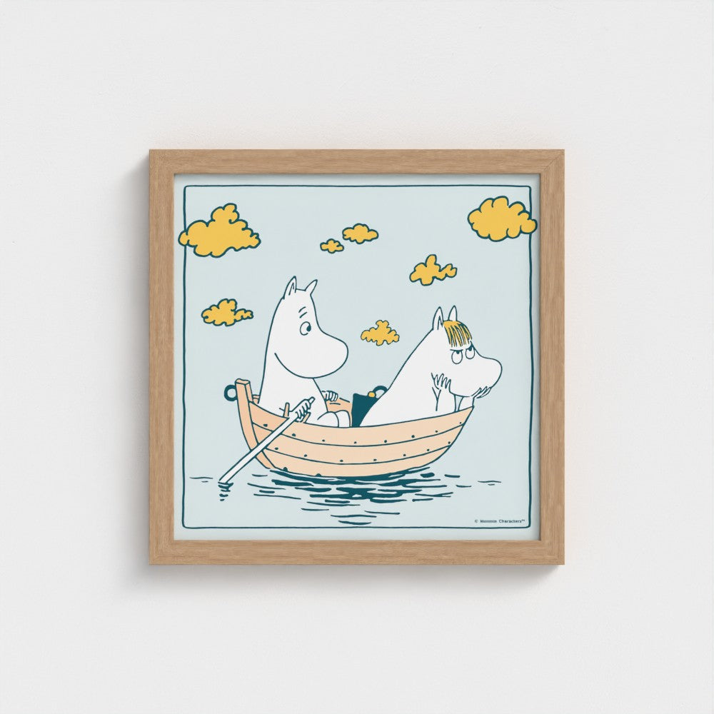 Moomintroll & Snorkmaiden Grumpy Sailing Fine Art Framed Print