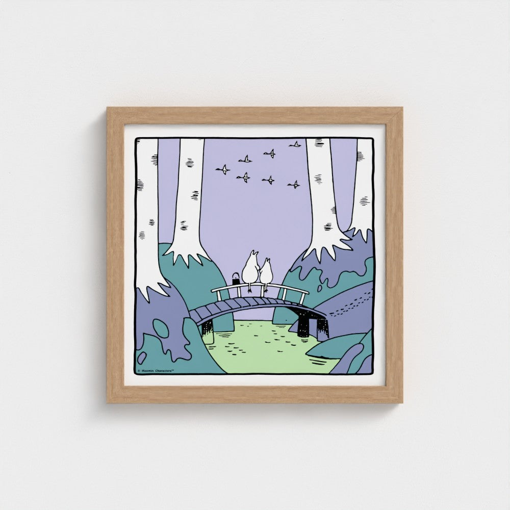 Moominvalley Scenic Bridge Square Fine Art Framed Print