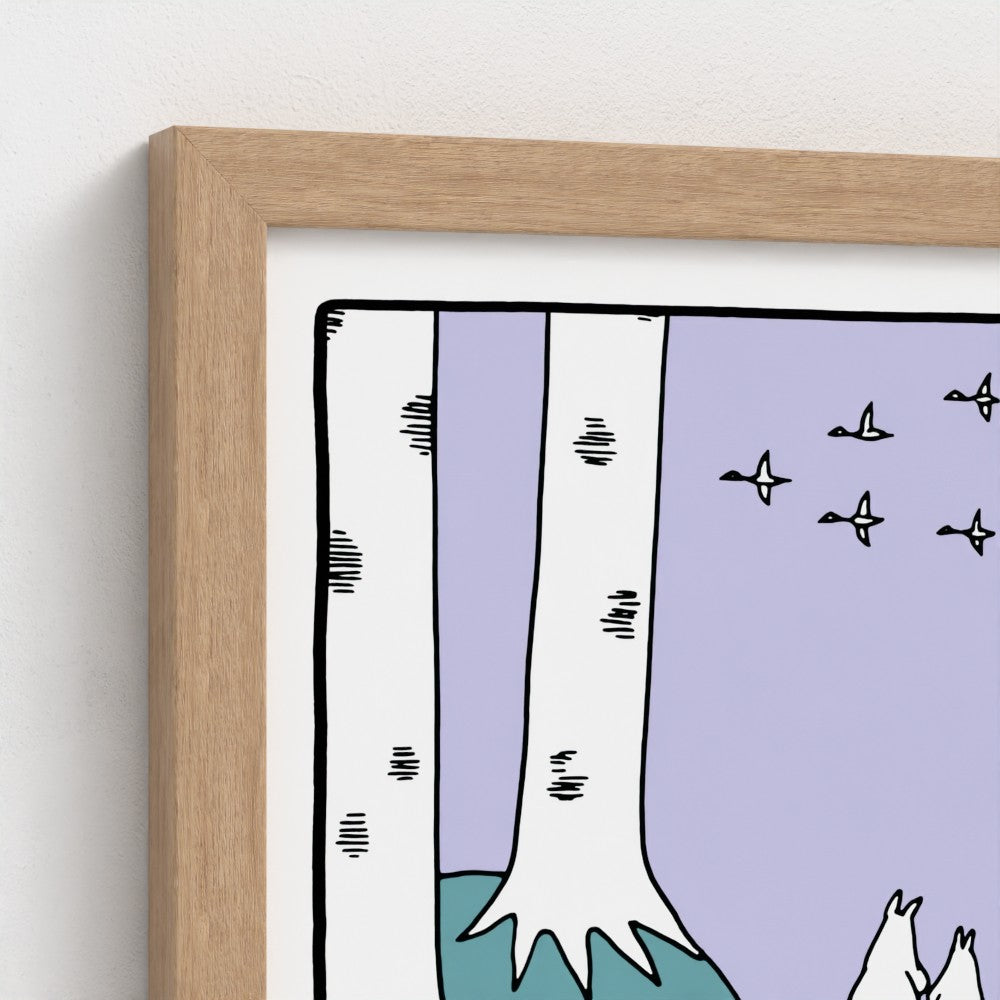 Moominvalley Scenic Bridge Square Fine Art Framed Print