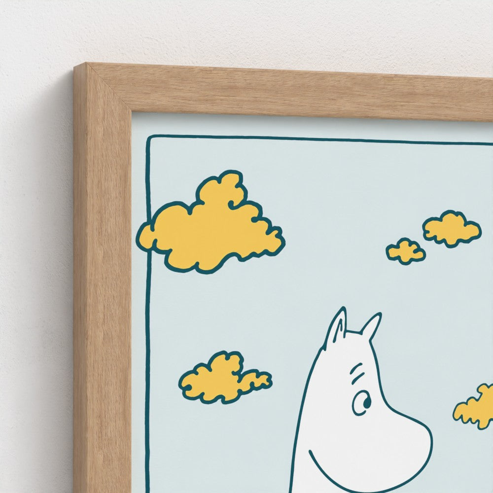 Moomintroll & Snorkmaiden Grumpy Sailing Fine Art Framed Print