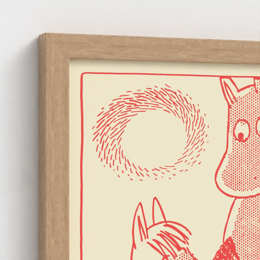 Moomintroll & Snorkmaiden Romance Fine Art Framed Print