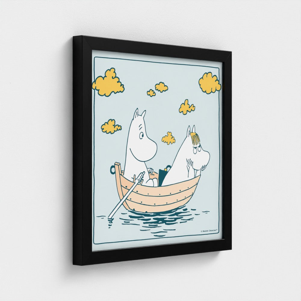 Moomintroll & Snorkmaiden Grumpy Sailing Fine Art Framed Print