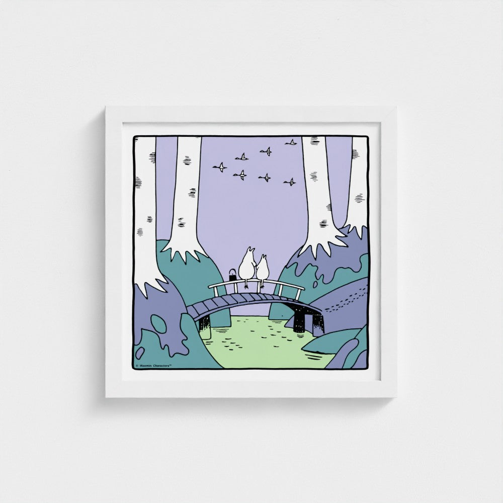 Moominvalley Scenic Bridge Square Fine Art Framed Print | Moomin Shop United States