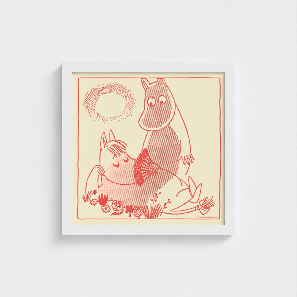 Moomintroll & Snorkmaiden Romance Fine Art Framed Print