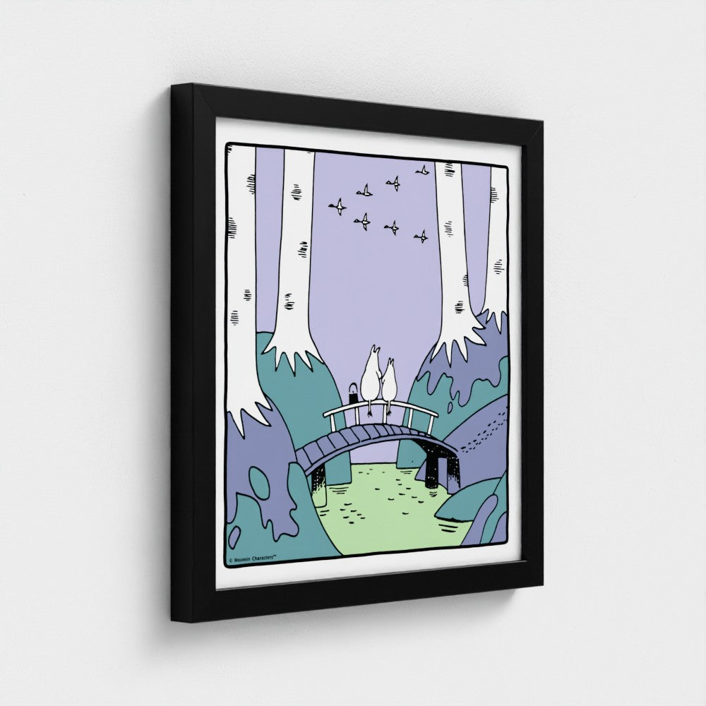 Moominvalley Scenic Bridge Square Fine Art Framed Print