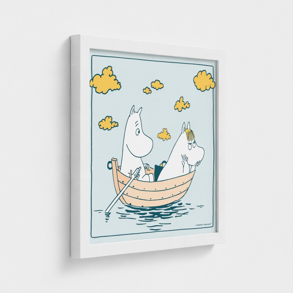 Moomintroll & Snorkmaiden Grumpy Sailing Fine Art Framed Print