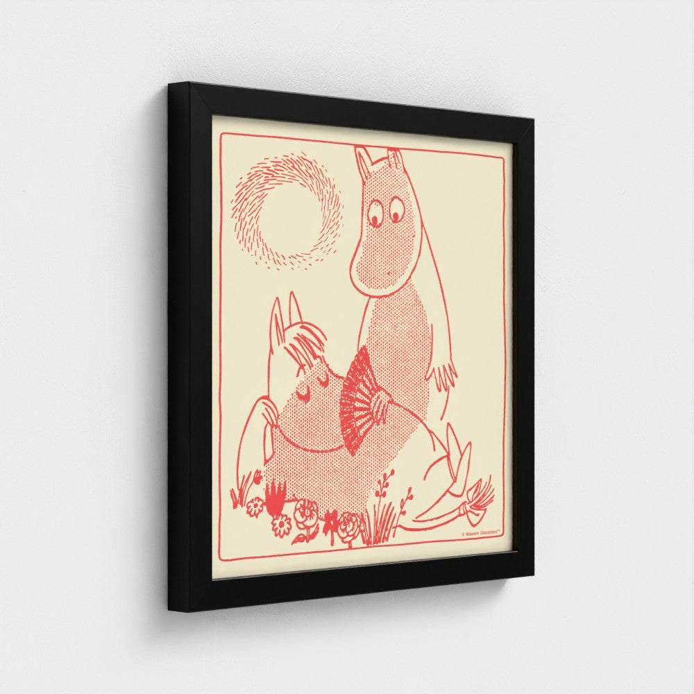 Moomintroll & Snorkmaiden Romance Fine Art Framed Print