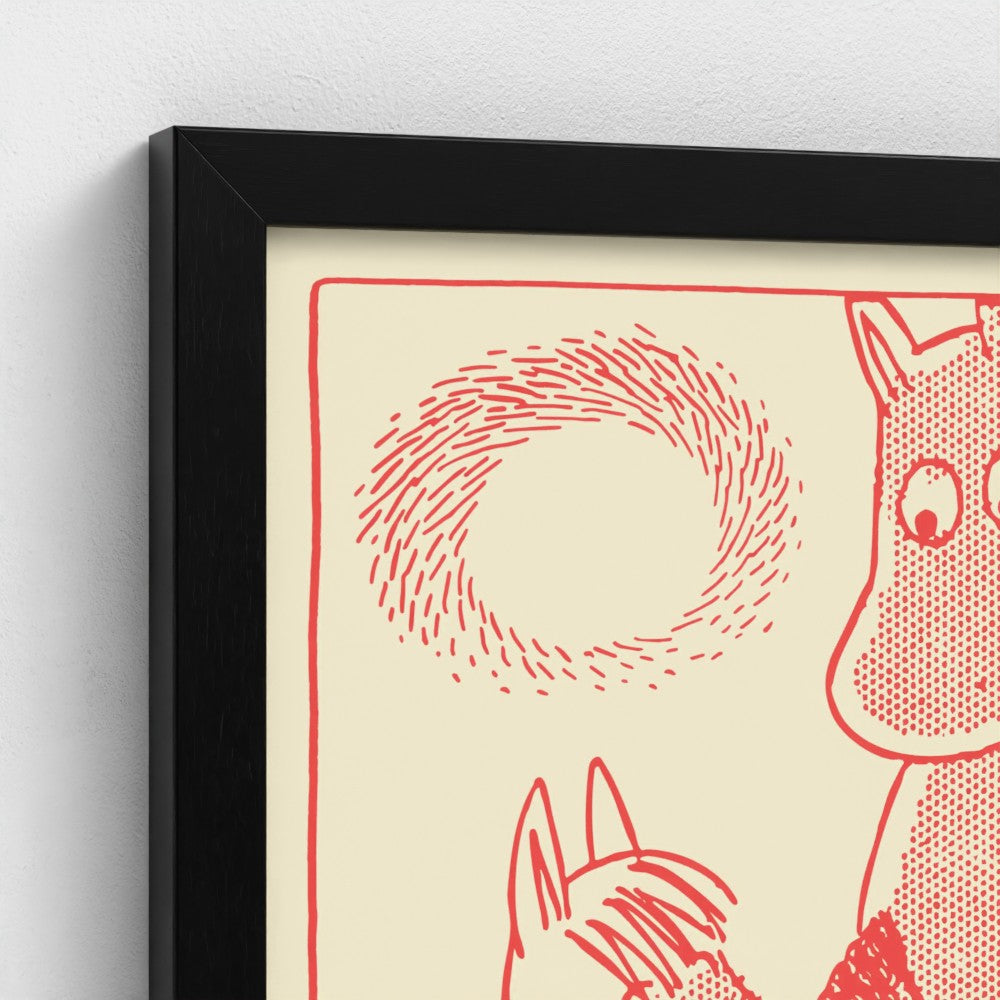 Moomintroll & Snorkmaiden Romance Fine Art Framed Print