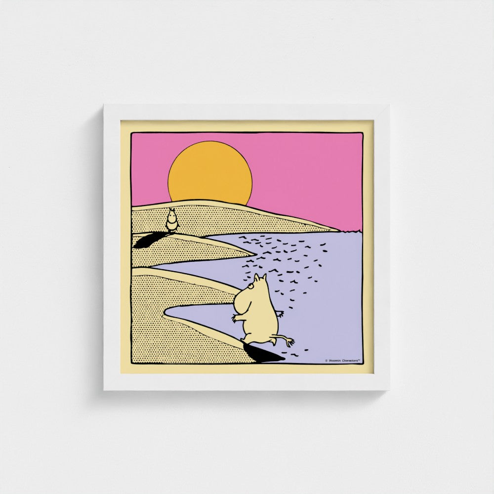 Moomin Beach Sunset Fine Art Framed Print