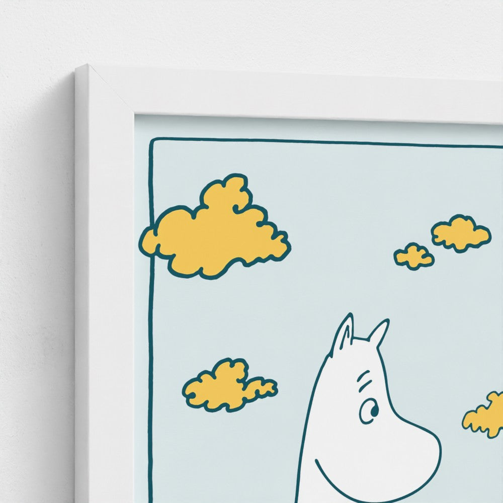 Moomintroll & Snorkmaiden Grumpy Sailing Fine Art Framed Print