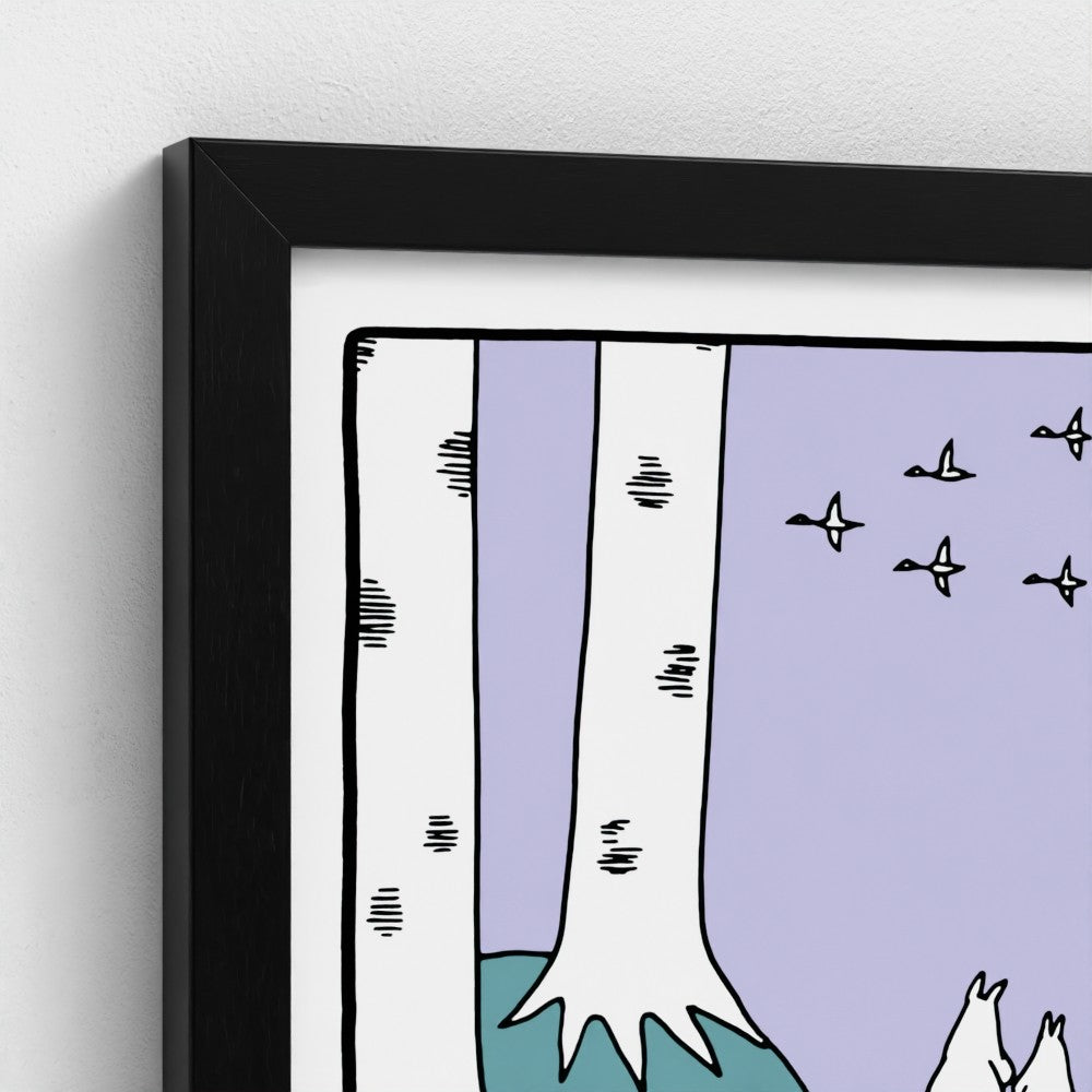 Moominvalley Scenic Bridge Square Fine Art Framed Print
