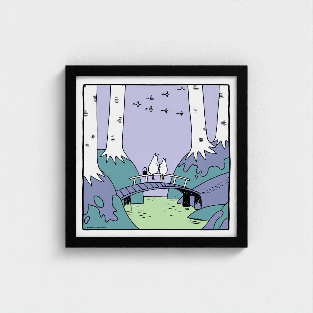 Moominvalley Scenic Bridge Square Fine Art Framed Print