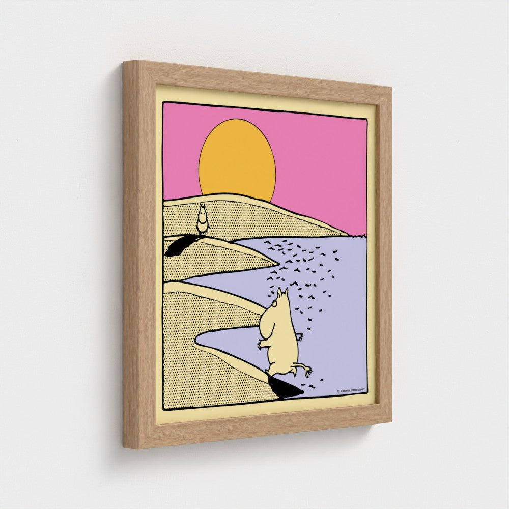 Moomin Beach Sunset Fine Art Framed Print