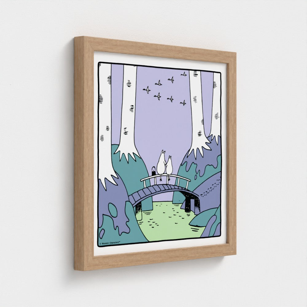 Moominvalley Scenic Bridge Square Fine Art Framed Print