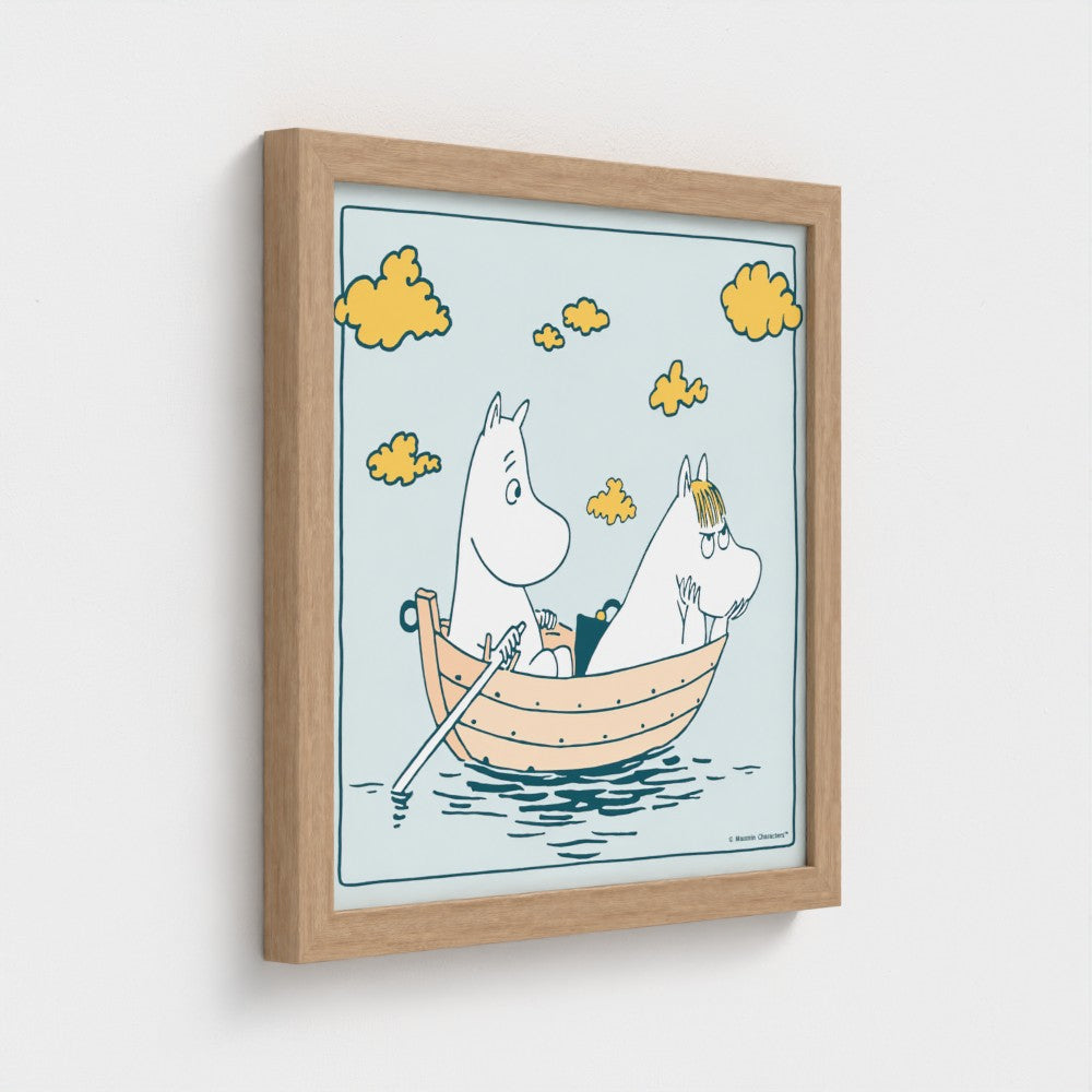 Moomintroll & Snorkmaiden Grumpy Sailing Fine Art Framed Print