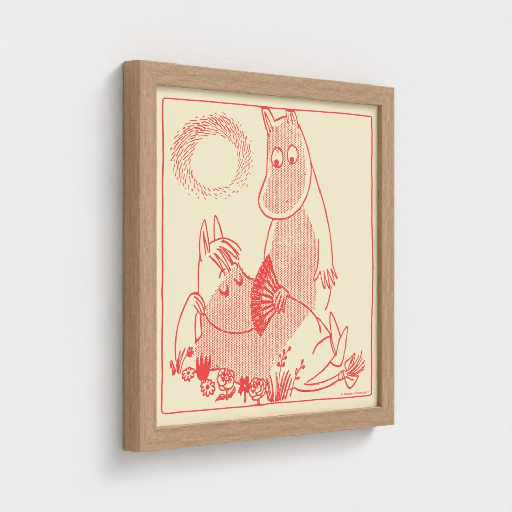 Moomintroll & Snorkmaiden Romance Fine Art Framed Print