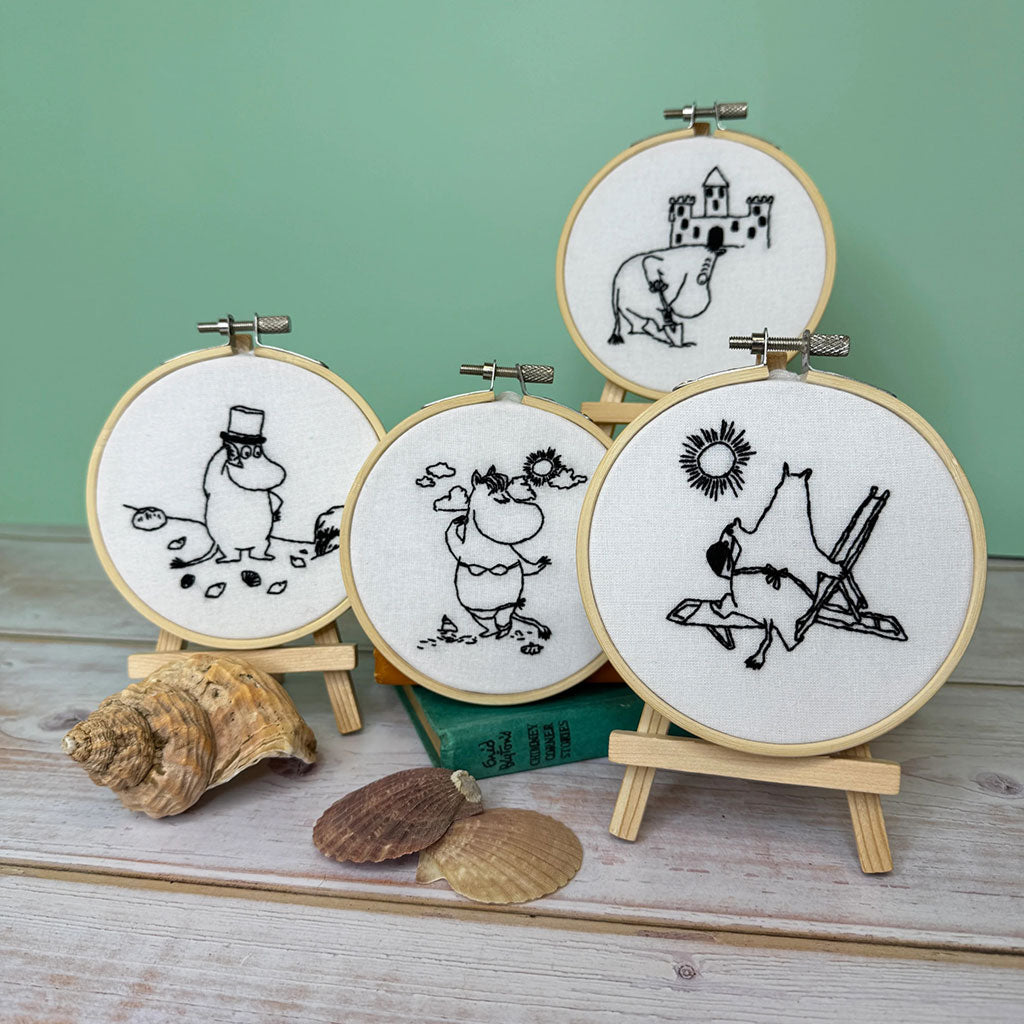 Moominpappa&#39;s Seashell Discovery Mini Embroidery Kit - The Crafty Kit Company