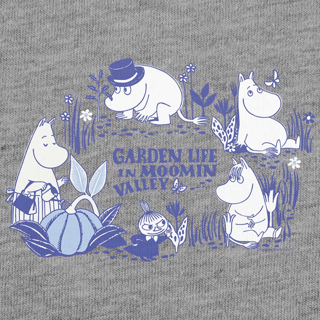 Garden Life In Moominvalley Floral Blue Print Adult T-Shirt